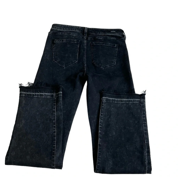 Liverpool The Straight Jeans 6/28 Black Acid Wash Raw Hem Grunge Streetwear - Picture 2 of 14